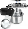 Magnetic Measuring Cups & Spoons Set, Strong N45 Magnets, Heavy Duty Stainless by vfuni