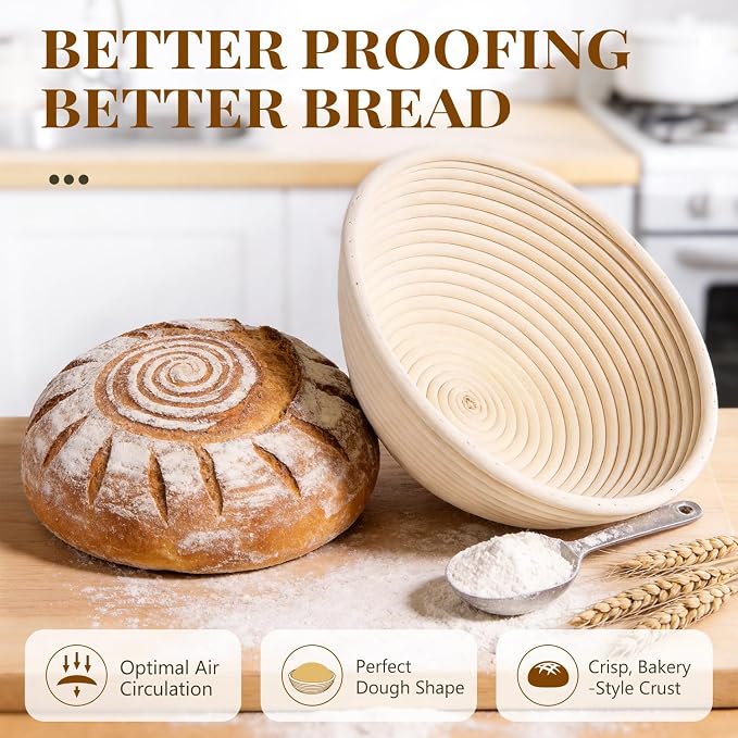 2 Pack Banneton Bread Proofing Baskets - Image 6
