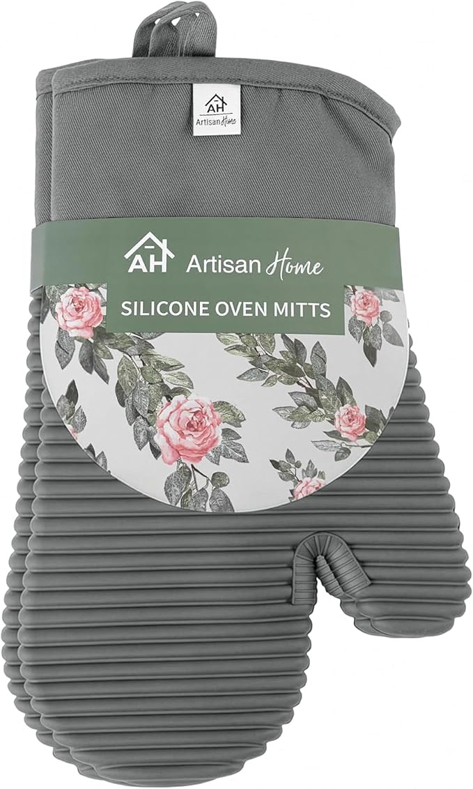 Extra Long Silicone Oven Mitts | Heat Resistant 500°F BPA-Free Food Grade - Image 8
