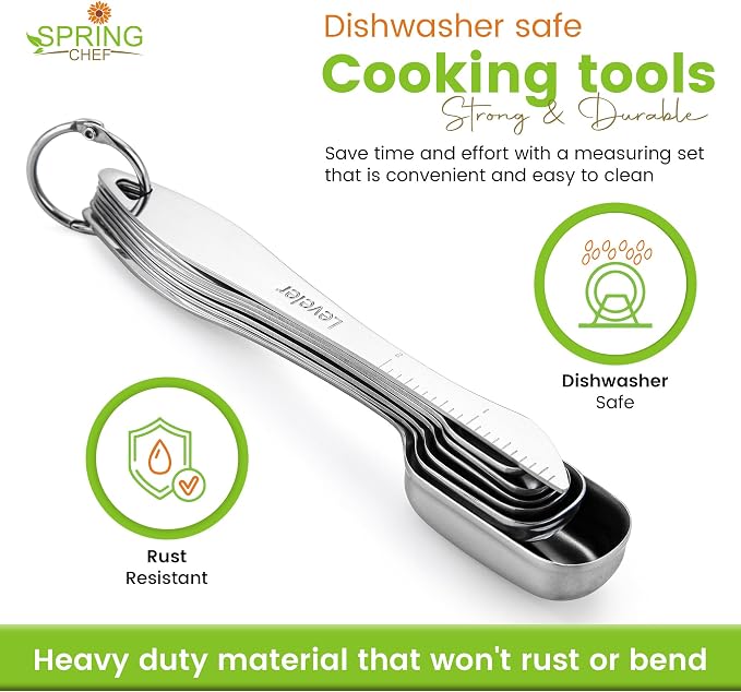 Spring Chef Stainless Steel Measuring Cups and Spoons Set of 14 - Image 8