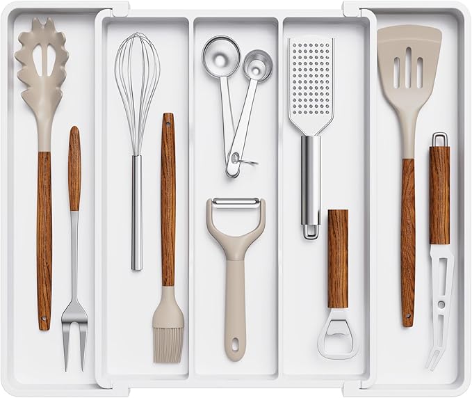 Lifewit Utensil Organizer for Kitchen Drawers, Expandable Cooking Utensil Tray by Lifewit