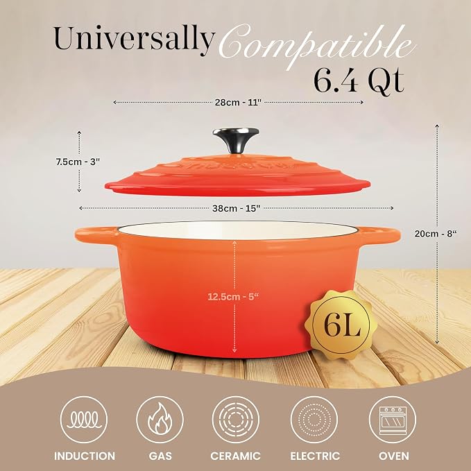 Nuovva Enamelled Cast Iron Dutch Oven Pot - Image 2