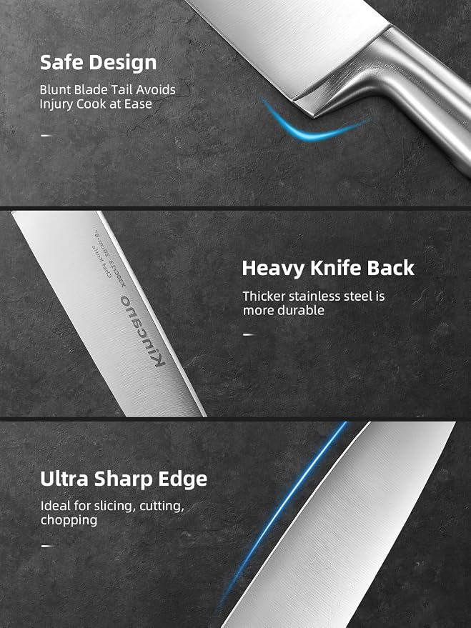 Knife Set, include Steak Knives, Sharpener and Scissors, Ergonomical Design by - Image 3