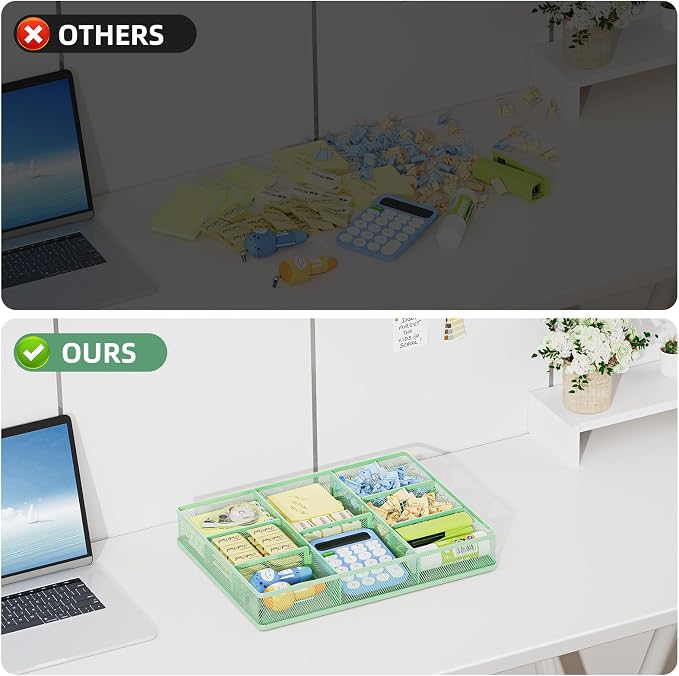 Marbrasse Desk Drawer Organizer, Metal Mesh Drawer Organizer Tray - Image 6