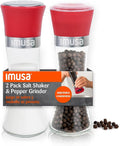 IMUSA Salt Shaker and Pepper Grinder Set – 2 Pack Glass Salt Shaker and Pepper by BestBrands