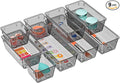 WOWBOX 9 Pack Clear Drawer Organizer Set, Acrylic Drawer Storage Trays by WOWBOX
