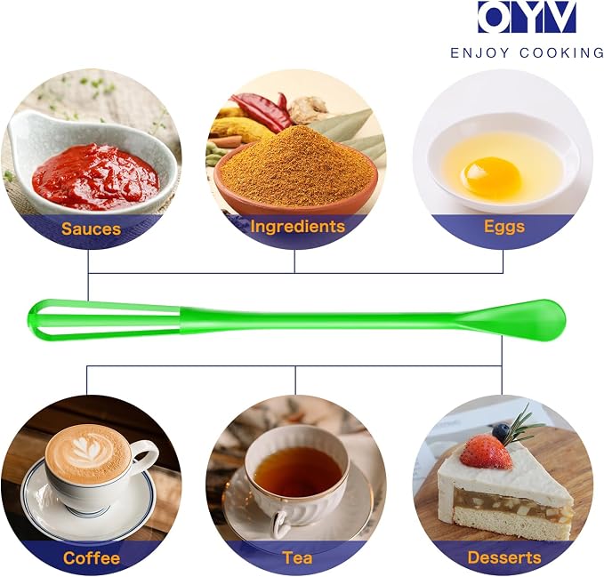 OYV Colorful Mini Whisk, Mini Spoon, Tiny Whisk 7 Pieces, Mini Small Wisk - Image 4