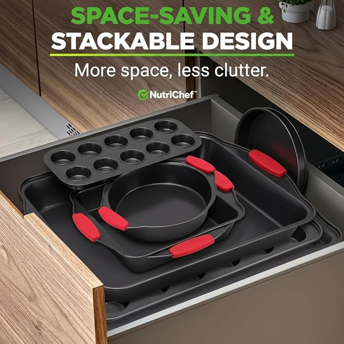 NutriChef 10-Piece Nonstick Kitchen Oven Baking Pans - Image 5