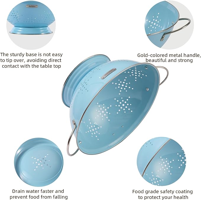 Metal Colander 2 Pack, Strainer Bowel - Image 5