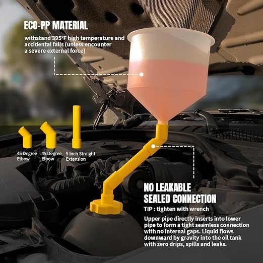 Thorstone No-Spill Coolant Funnel Kit, 16-Piece Universal Spill-Free Radiator - Image 5