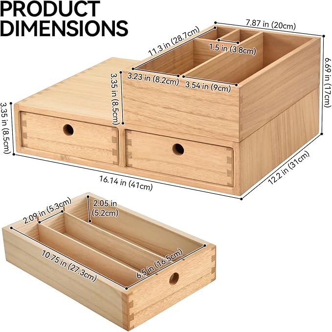 KIRIGEN Wooden Coffee Station Organizer 2-Piece Set - Image 3