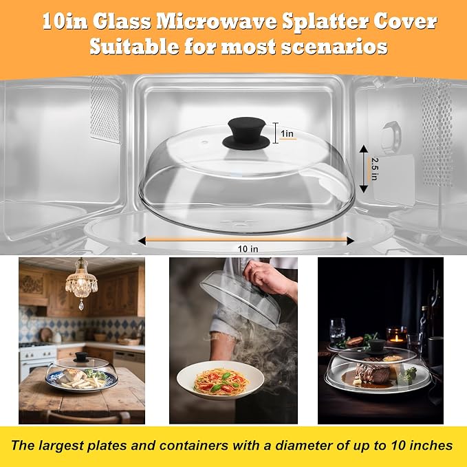 10in Glass Microwave Splatter Cover - Image 7