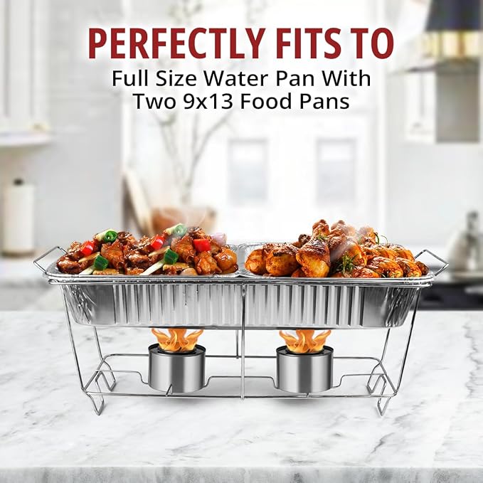 COMFICOVE 12 Pack Chafing Wire Rack Buffet Stand Chrome Frame - Image 5