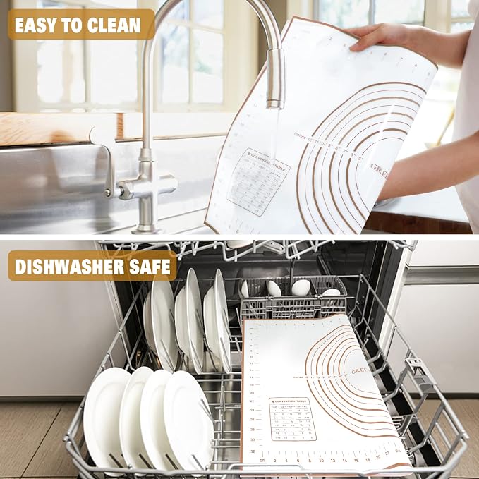 Silicone Pastry Mat Extra Thick Large Non Stick Baking Supplies Kitchen Counter - Image 4