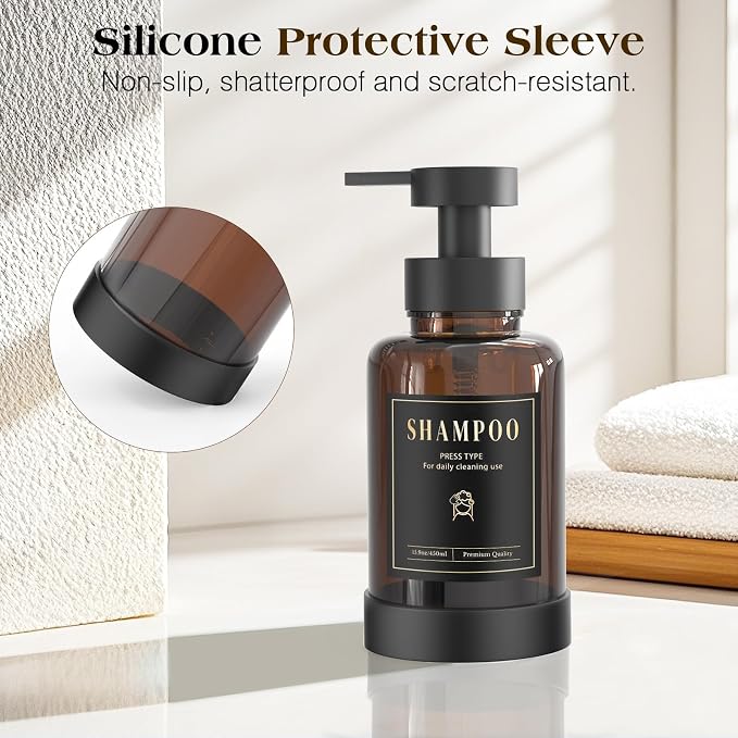 Luxspire Foaming Soap Dispenser, Glass Foam Pump Soap Dispenser, Non-Slip Hand - Image 5