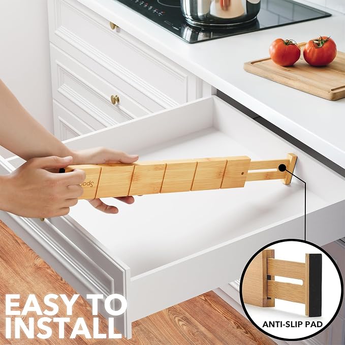 SpaceAid Bamboo Drawer Dividers - Image 6