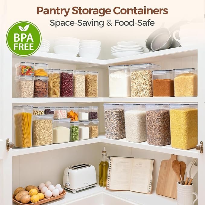 ComSaf Rice Container Set of 2, Large Airtight Food Storage Containers - Image 6