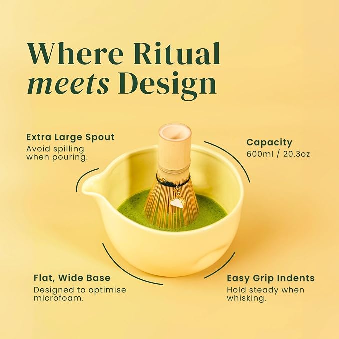 Crafti Matcha Whisk Set | Golden Hour 6-Piece Matcha Kit | Matcha Bowl - Image 3