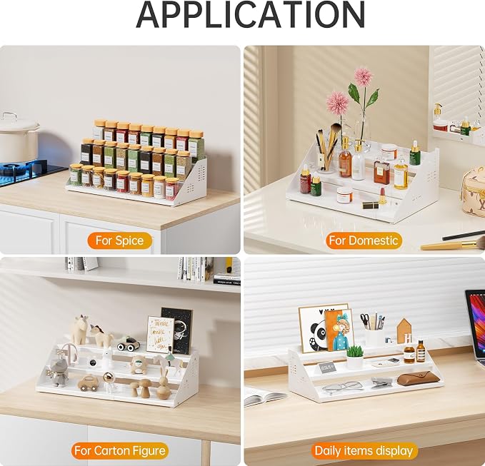 RCHYFEED Spice Rack Organizer for Cabinet, Expandable 3 Tiered Spice Rack - Image 6