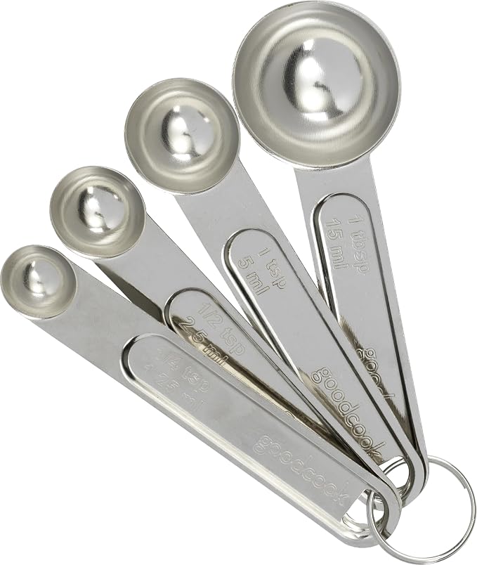 Good Cook Classic Set of 4 Stainless Steel Measuring Spoons by GoodCook