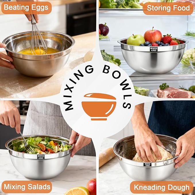 BEWOS Mixing Bowls with Lids Set - Image 7
