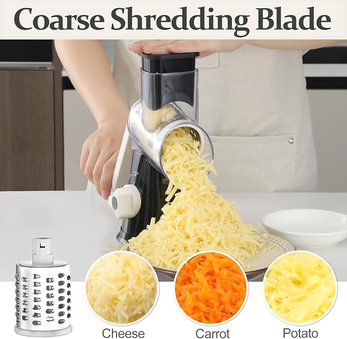 Cambom 5 in 1 Rotary Cheese Grater Hand Crank Cheese Shredder - Image 4