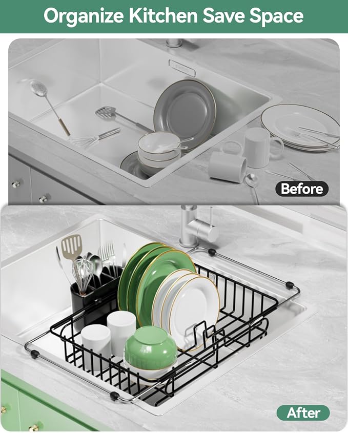 Expandable Dish Drying Rack for in-Sink, and Counter Use, Dish Drainer - Image 6