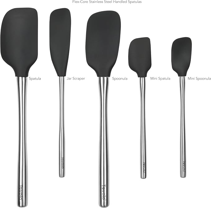 Tovolo Stainless Steel Handled Silicone Spatula Set of 5, Dishwasher Safe - Image 3