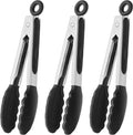 HINMAY Mini Tongs with Silicone Tips 7-Inch Kitchen Tongs by HINMAY