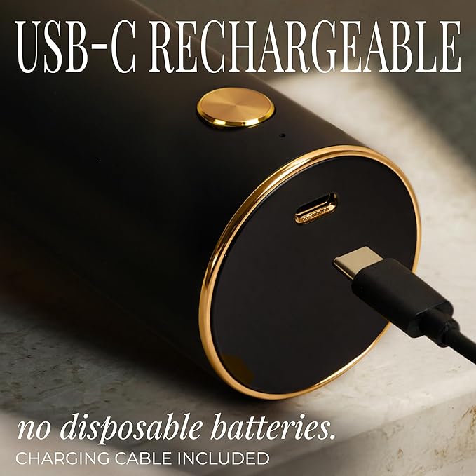 Electric Salt and Pepper Grinder Set Rechargeable – Black and Gold Salt and - Image 3