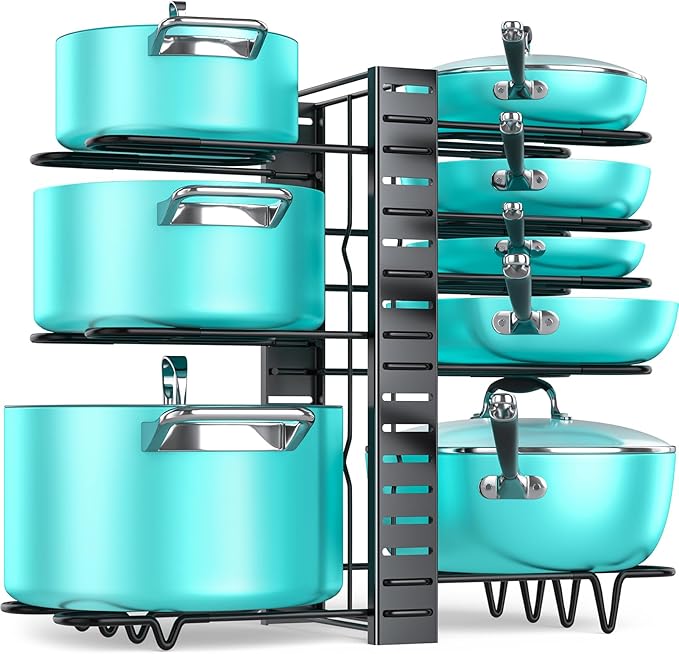 MUDEELA Pots and Pans Organizer Rack under Cabinet 16.61 Height, 8 Tiers by MUDEELA
