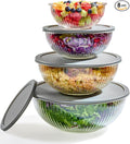8pc Ribbed Glass Mixing Bowls by LERAZE