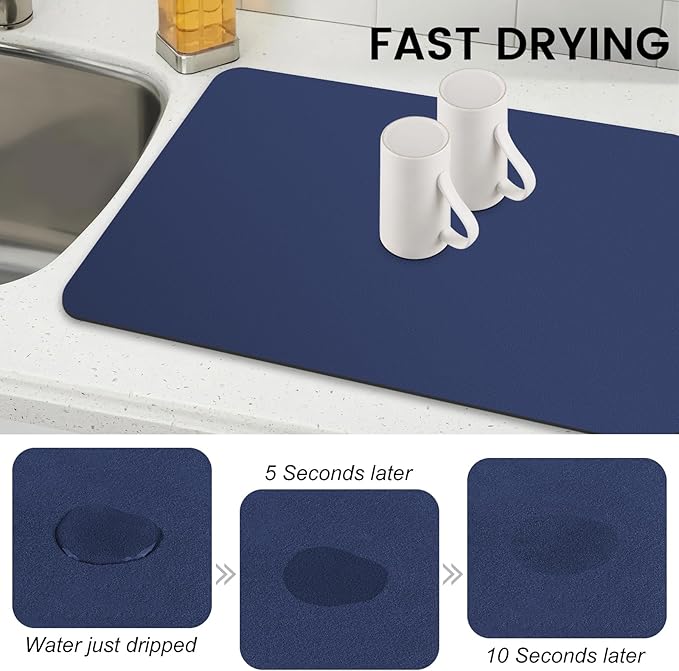 WISELIFE Dish Drying Mat Super Absorbent Drying Mat Large Dish Drying Mats - Image 4