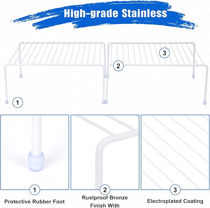 Medium Cabinet Storage Shelf Rack, Shelves，Kitchen Counter and Cabinet Shelf - Image 5