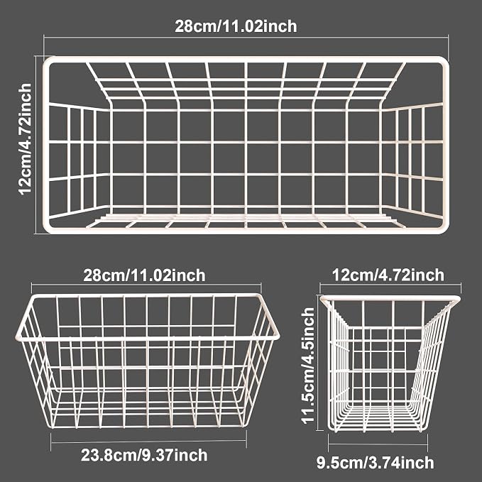 MaraFansie Wall Wire Baskets Bin No Drilling Adhesive Hanging Baskets Wall - Image 2