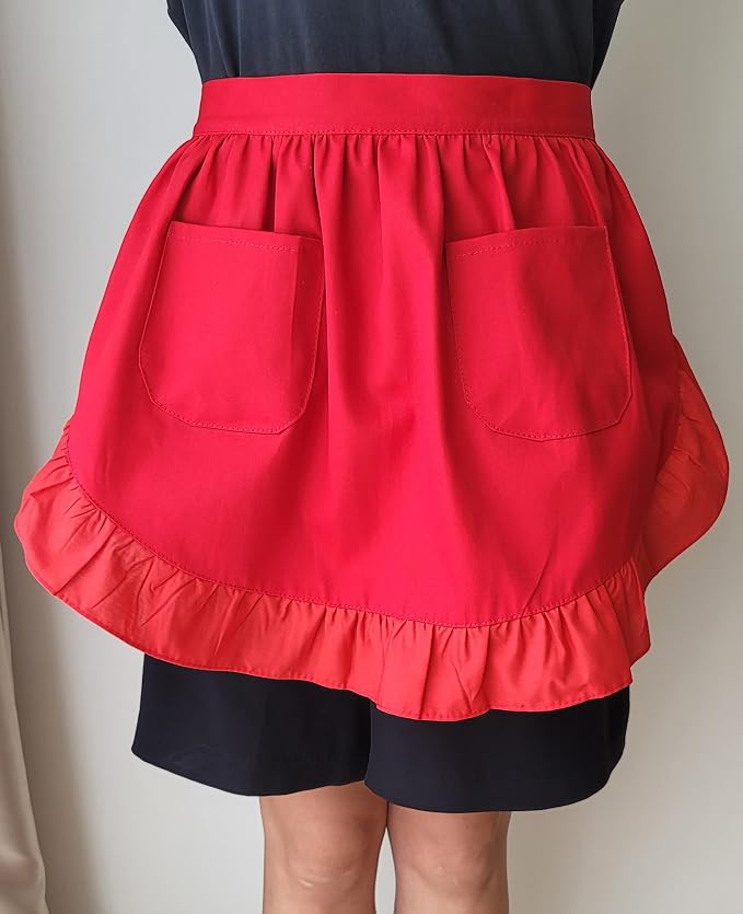 CRB Fashion Waist Apron Kitchen Cooking Restaurant Cotton Bistro Half Aprons - Image 3