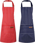 2 Pack Stripes Kids Apron, Kids Cooking Aprons by XLSXEXCL