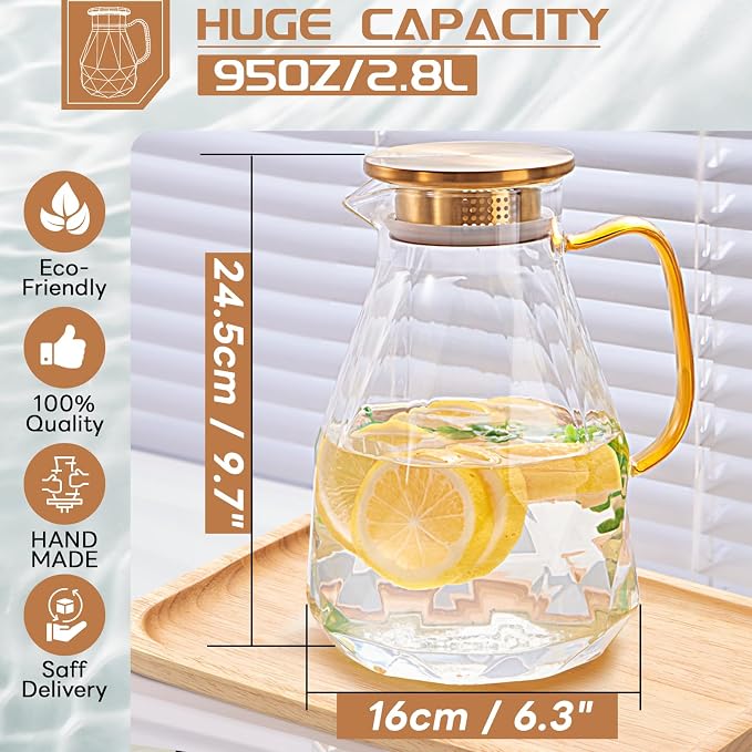 Yirilan 2.8 Liter Glass Pitcher - Image 2