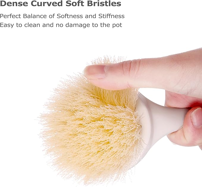 Facjoleco Dish Brush with Handle, Pot Brush, 2 Pack Kitchen Scrub Brushes - Image 2
