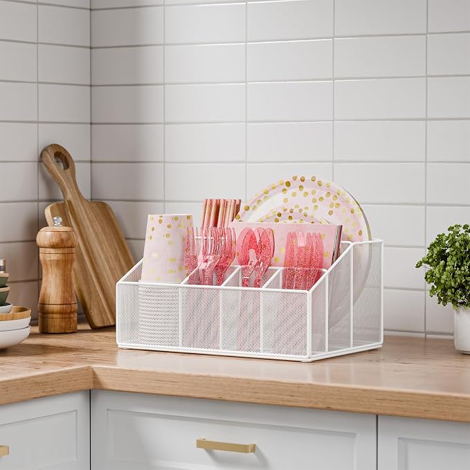 Metal Paper Plate Dispenser Holders, Disposable Paper Plate Utensils Holder - Image 2