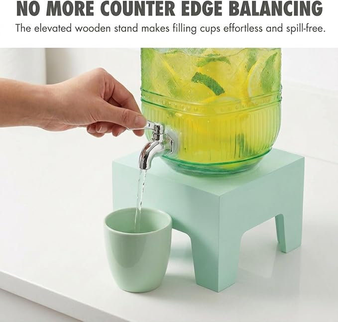 Beverage Dispenser 1 Gallon, Glass Drink Dispenser - Image 5