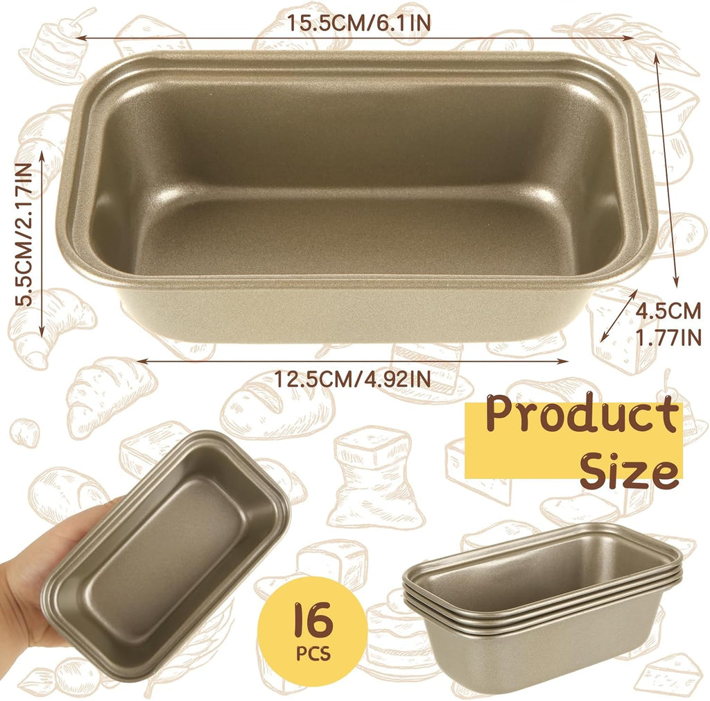 QTLCOHD 16 Pack Loaf Pans 5" x 2"