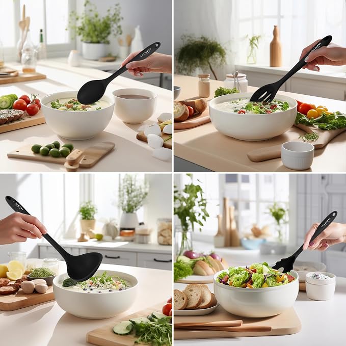 Culinary Couture Black Silicone Kitchen Utensils Set of 6, Non-Stick - Image 5