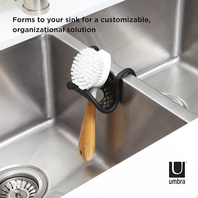 Umbra Sling Sponge Holder for Kitchen Sink – No Suction Cups, Flexible Caddy - Image 4