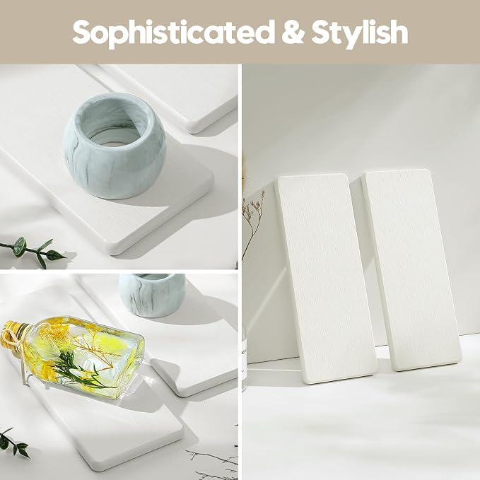 2PCS White Water Absorbing Diatomite Stone Drying Soap Dish Sink Vanity Tray - Image 5