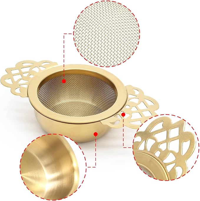 Bonsicoky 4 Pack Tea Strainer Bowl, Stainless Steel Loose Leaf Tea Filter - Image 3