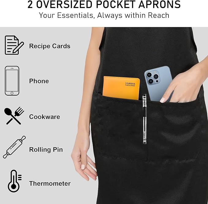 12 Pack Bib Apron, Unisex Restaurant Kitchen Aprons - Image 4