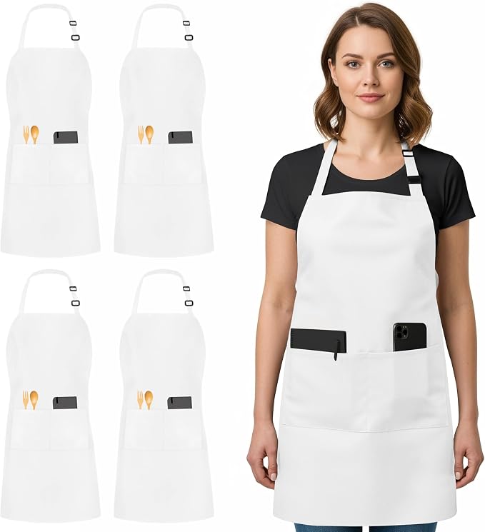 Utopia Kitchen 4 Pack Bib Apron Adjustable by UTOPIAKITCHEN