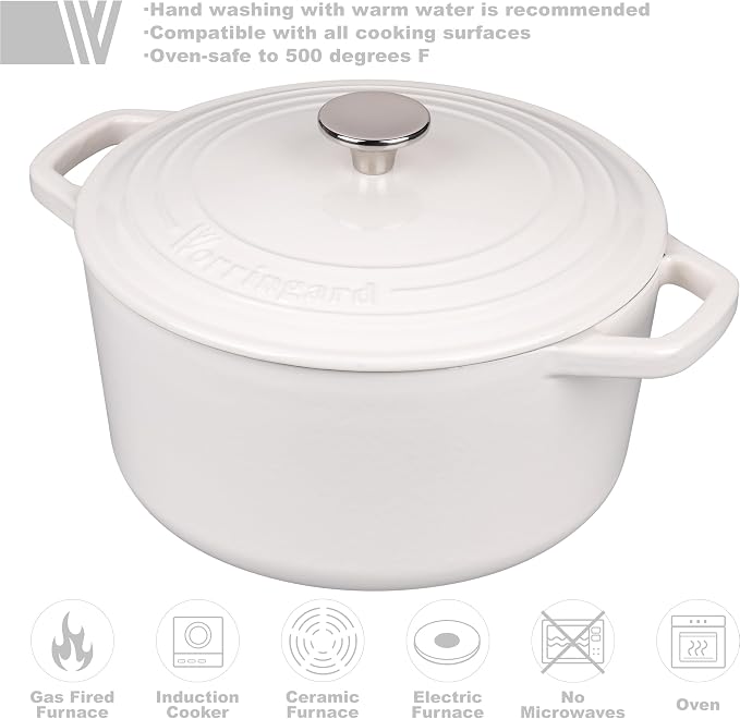 VORRINGARD Enameled Cast Iron Dutch Oven Pot - Image 3