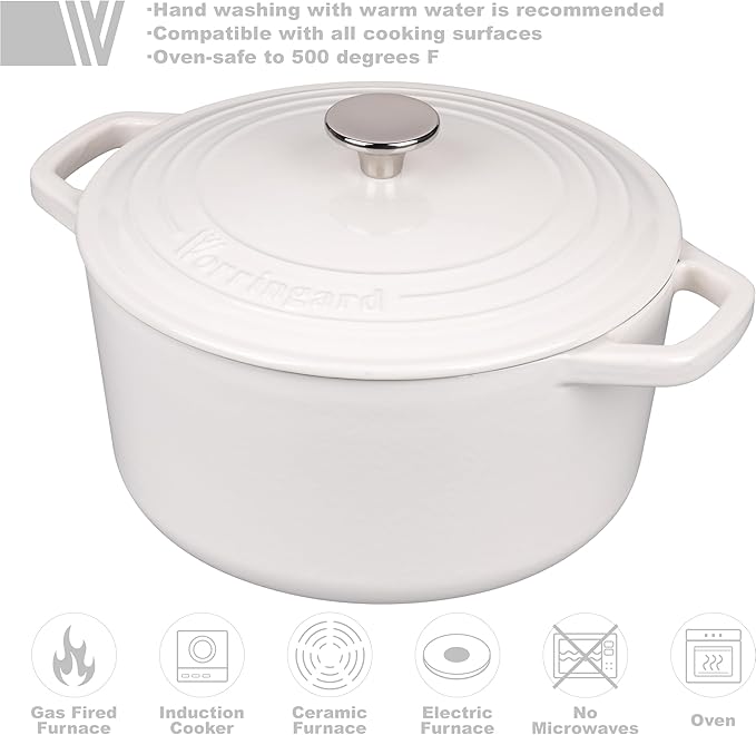 VORRINGARD Enameled Cast Iron Dutch Oven Pot - Image 3